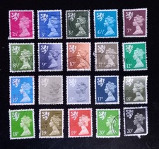 20 different Scotland / Scottish definitive stamps issues (1971-93)