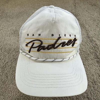 San Diego Padres Hat Cap Snap Back Mens One Size White Roped MLB Baseball '47