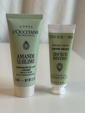 Loccitane Amande Sublime Smoothing Milk Concentrate 20ml Hand Cream 10ml New