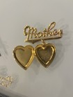 antique catholic religious Saint Mary Mother brooch pin heart locket Pins Pearls — photo 6