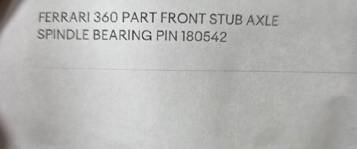 Ferrari 360 Front Wheel hub P/N 180542