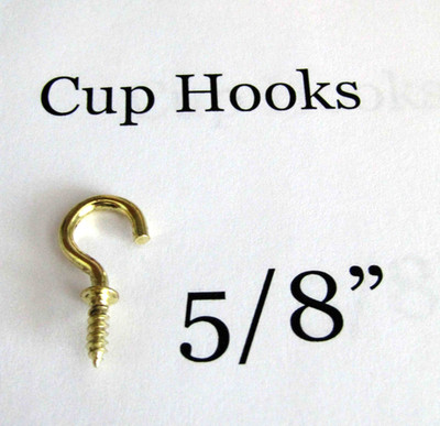 5/8 Inch Brass Cup Hooks Kitchen Hooks (100 Count)
