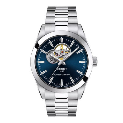 Tissot Gentleman Powermatic 80 Open Heart 40 MM SS Uhr T127.407.11.041.01