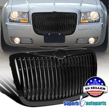 Fits 2005-2010 Chrysler 300 300c Vertical Front Grill Hood Grille Black