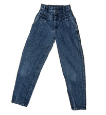 Lee Vintage 90's Girls Acid Wash High Waist Jeans Pleated Front Sz 12 Slim USA