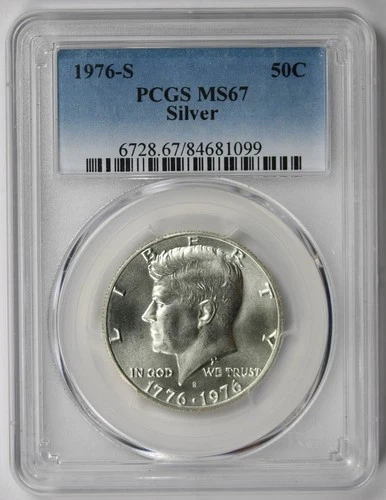 1976-S Bicentennial Kennedy Half Dollar Silver 50C MS 67 PCGS