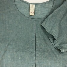 Chalet Women's Small Seafoam Green Linen Tunic Top Shirt Dress