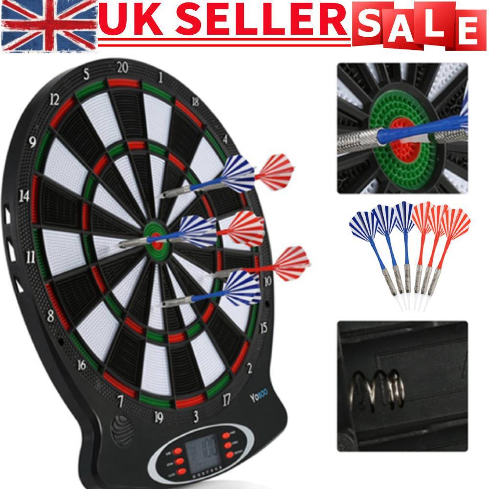 Electronic Dartboard with LED Digital Score Display Kids Childrens With 6 Darts