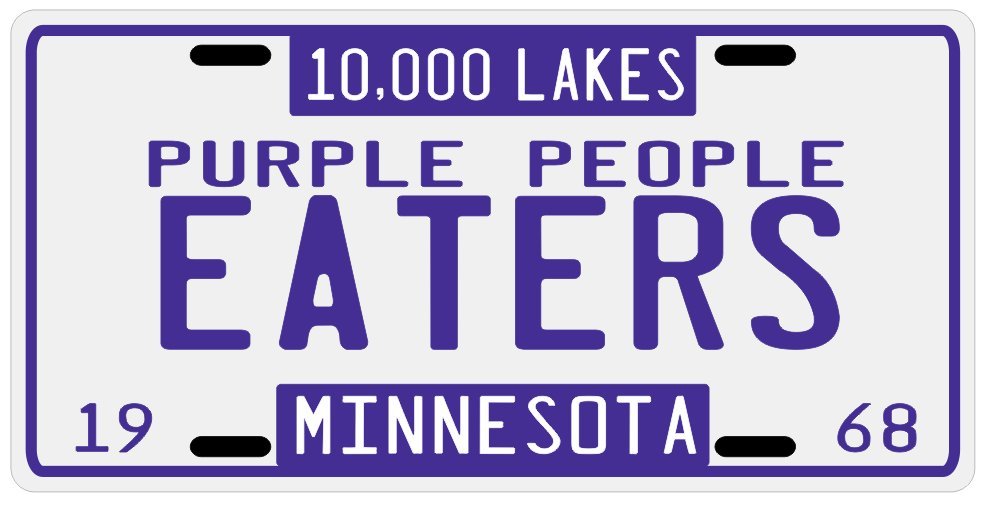 Minnesota Vikings Purple People Eaters 1968 License plate | eBay