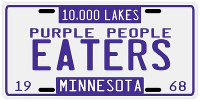 Minnesota Vikings Purple People Eaters 1968 License plate