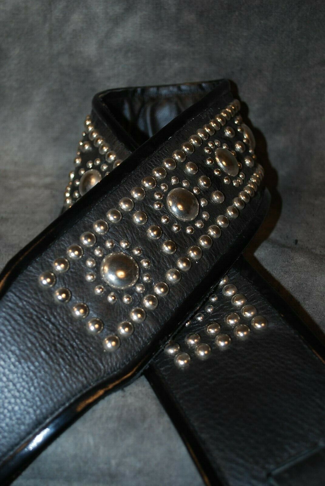 KISS Paul Stanley Black Studded Stud Guitar Strap Square Pattern NEW Jodi Head