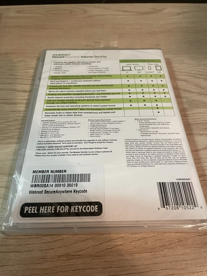 NEW SEALED Webroot SecureAnywhere Internet Security Antivirus CD Software PC Mac - Image 4 of 4