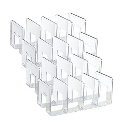 Acrylic File Holder 4 Sections, File Organizer for Desk, Clear Desk File-image