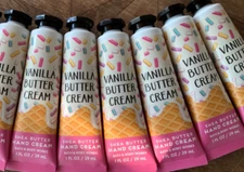 8 (eight) VANILLA Buttercream 1oz Shea Butter HAND CREAM Bath and & Body Works