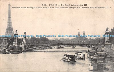 R411309 550 Paris Le Pont Alexandre III Premiere pierre posee par le Zar Nicola