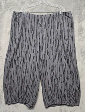 Kleen Pants Womens Size 3X Gray Black Stripe Balloon Lantern Leg Lagenlook