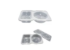 Disposable Two-Compartment Salad Dressing and Condiment Containers with Lid, ...