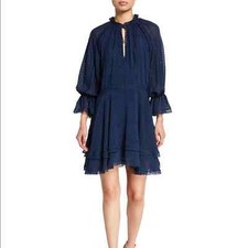Alice + Olivia Joanne Handkerchief Dress-Navy- 6