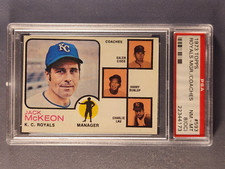 1973 Topps #593 Jack McKeon PSA 8 OC NM-MT Royals