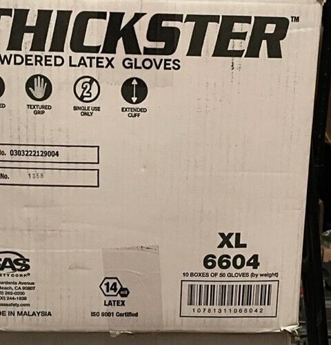 SAS RAVEN 6604 Thickster Textured Blue X-Large Gloves Case of 500 Gloves