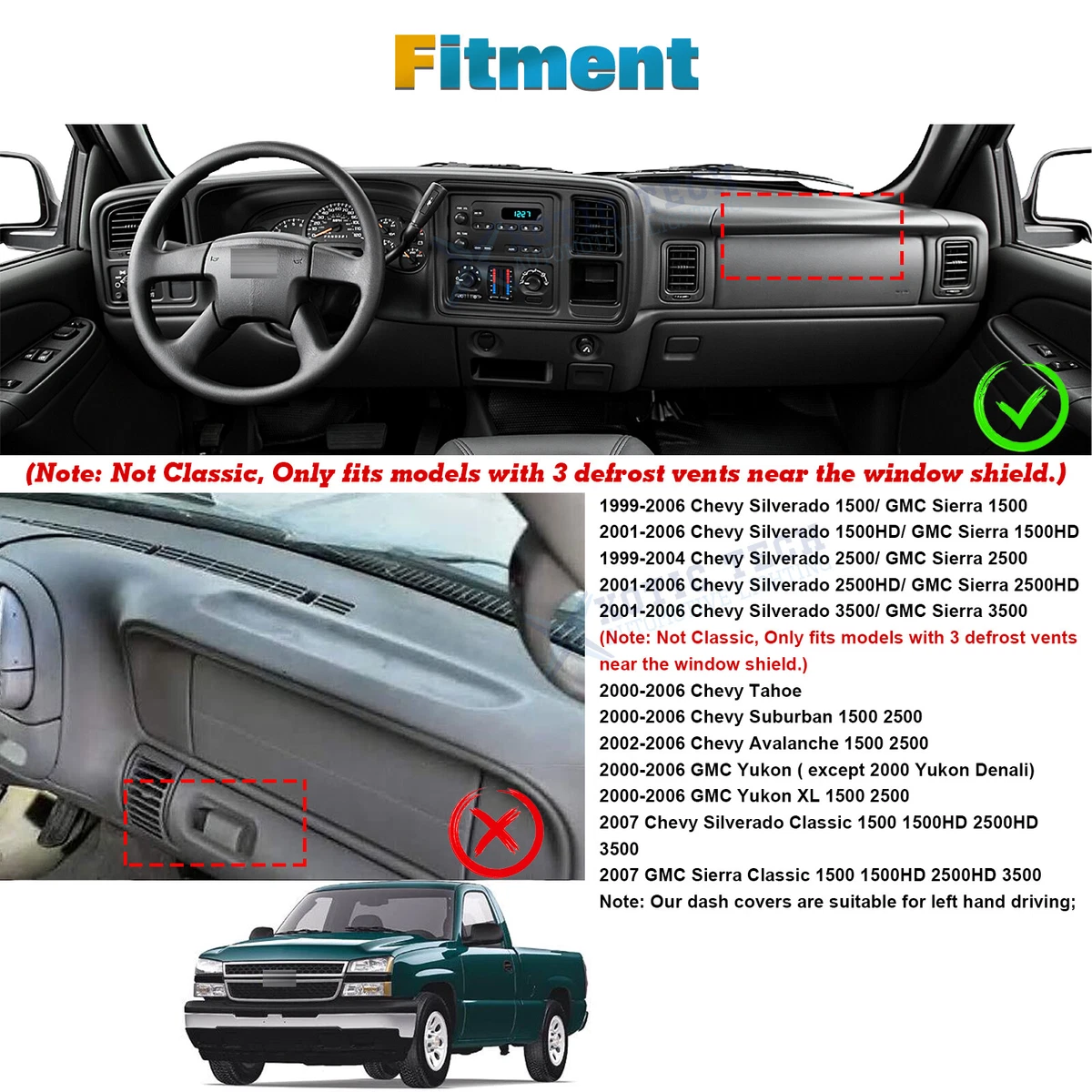 2000 chevy silverado 1500 outlet dashboard cover