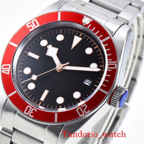 41mm CORGUET Black Dial Sapphire Miyota 8215 NH35A ST Automatic Mens Watch 10ATM - Picture 14 of 15
