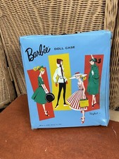 Vintage 1961 Mattel Barbie Doll Blue Vinyl Ponytail Carrying Case with Handle
