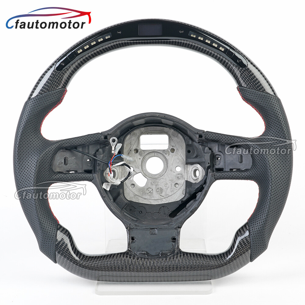 Real Carbon Fiber LED Steering Wheel Black Leather Fits 2010-2015 Audi R8 TT SQ5
