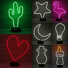 Table Lamp LED Neon Rope Light Novelty Home Office Desk Silhouette Indoor Use