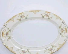 Jyoto China Oval Serving Platter  Made in Occupied Japan 14.25 in Vintage
