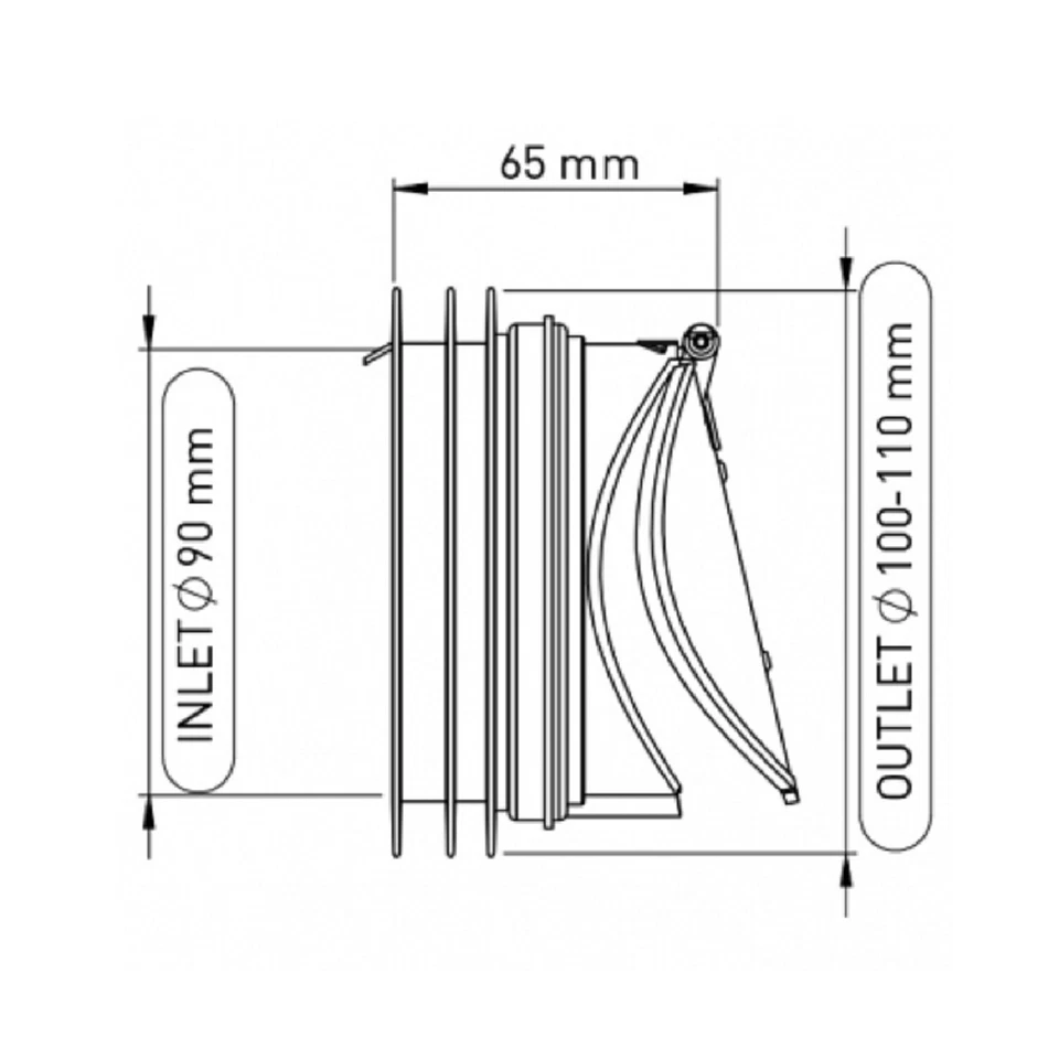 2X Rattenklappe Ø DN 90-100/110 Rattenschutz abwasserrohr - Bild 2 von 2