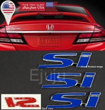 3 4.3 X 1 Blue Si Emblem Decal Sticker Badge For Civic Trunk Fender Lip 3 4.3 X 1 Blue Si Emblem Decal Sticker Badge For Civic Trunk Fender Lip