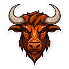 Bull Head, Vinyl Decal Sticker, Indoor Outdoor, 3 Sizes, 11290