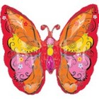 Red Whim Garden Butterfly 25" Foil Balloon (Non-Packaged)