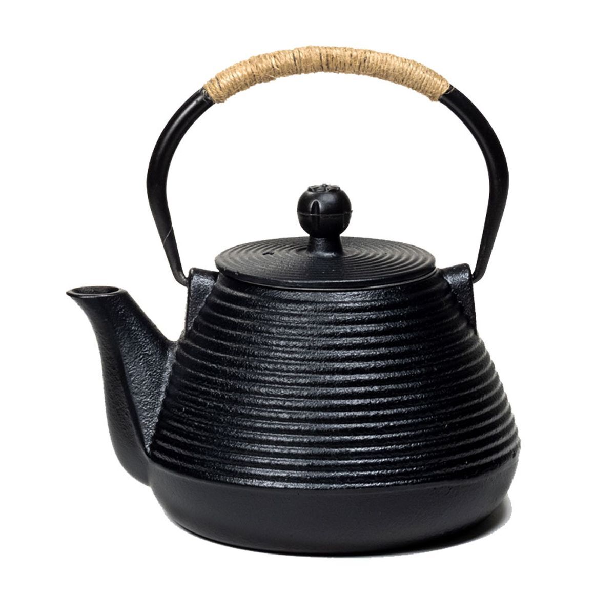 Théière japonaise tetsubin en fonte noire de 1 L avec filtre amovible
