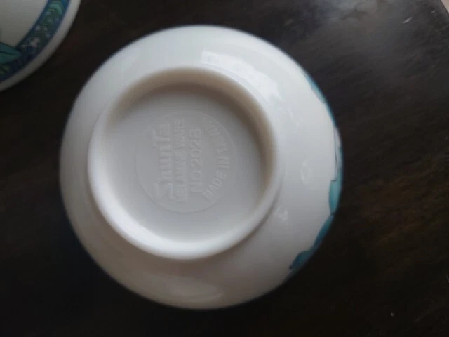 (4) Cuenco de melamina ShunTa Ivy vintage de 4,5 x 2,25 pulgadas hecho en Taiwán Foto 3 de 3