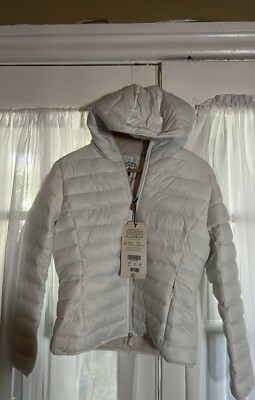 Save The Duck Women's Giga Faux Sheepskin Hooded Jacket Size Small (1)