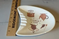 Vintage Mid-Century Modern Ceramic Ashtray. "Tea Time".