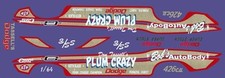 Don Tassell's Plum Crazy Dodge 1/64th HO Scale Slot Car Waterslide Decals