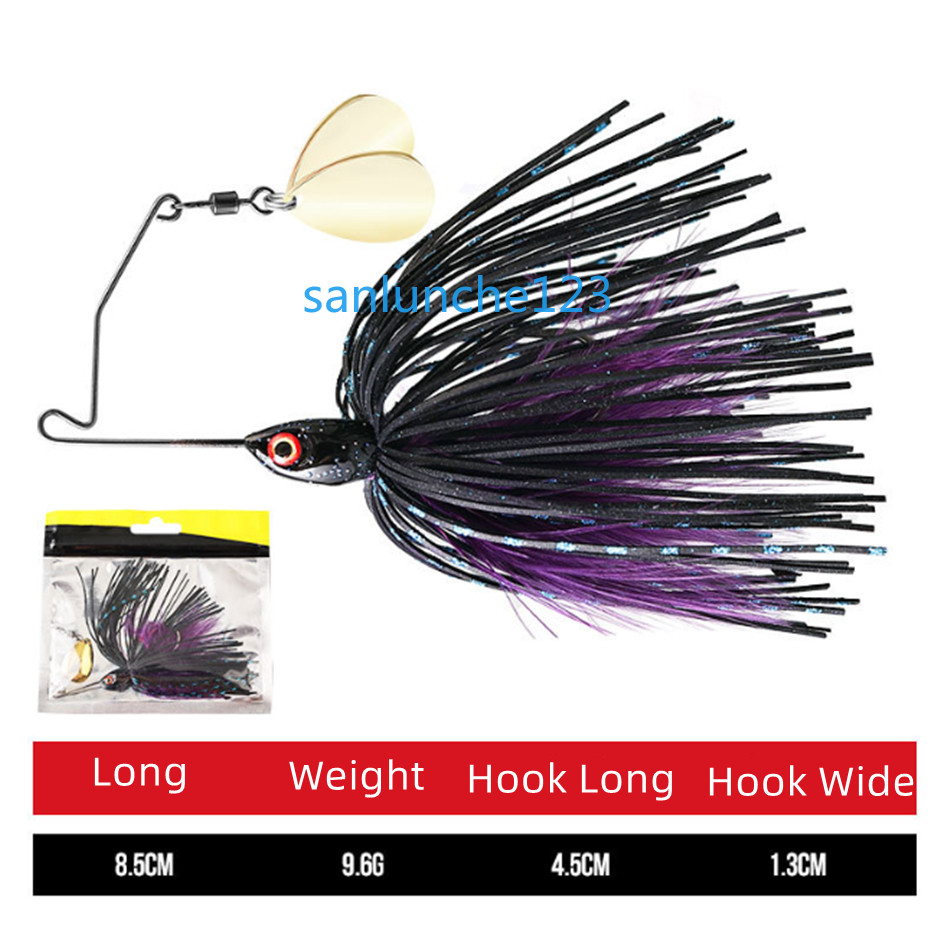 5PCS Spinnerbait Spoon Fishing Lure Buzzbait 8.5cm/9g Blade Skirted Bait Bass - Image 10