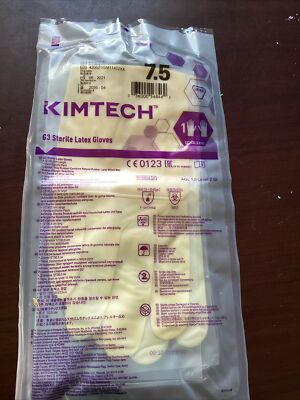 50 KIMTECH PURE G3 STERILE LATEX GLOVES HC1375S SIZE 7.5'' - 12''NEW.
