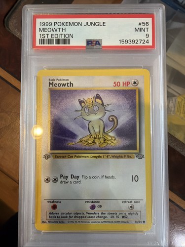 Meowth (1st Edition) graded PSA 9 for sale on eBay