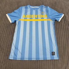 Argentina Soccer Jersey Mens M Blue Stripe Umbro Performance Athletic Football