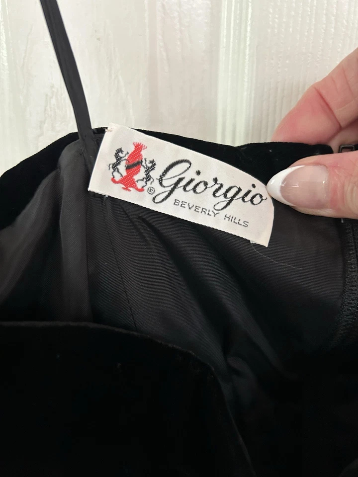 Винтажное черное коктейльное платье Adele Simpson Giorgio Beverly Hills размер 4 - Изображение 3 из 4