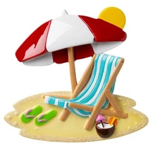 BEACH CHAIR WITH UMBRELLA Personalized Christmas Tree Ornament