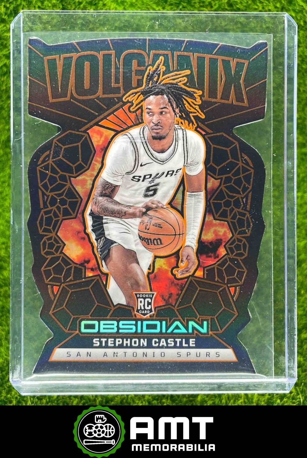 Stephon Castle RC 2024-25 Panini Obsidian Volcanix San Antonio Spurs #16