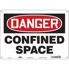 Condor 465J22 Safety Sign, 10 In Height, 14 In Width, Aluminum, Horizontal