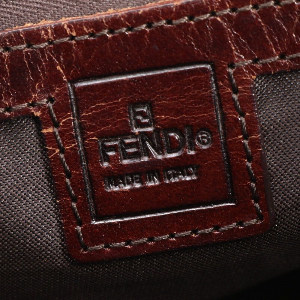FENDI Handbag Brown Nylon Leather FF Zucca Unisex From Japan thumbnail 24
