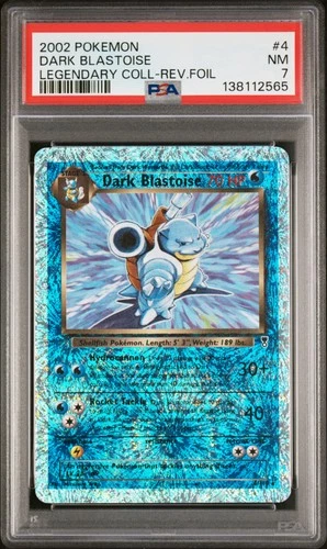 2002 POKEMON LEGENDARY COLLECTION #4 DARK BLASTOISE-REVERSE FOIL PSA 7