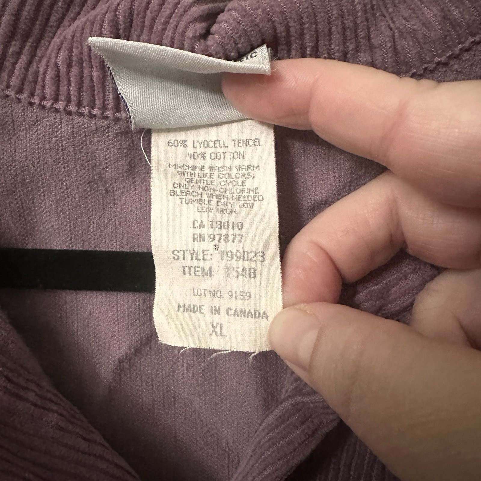 Better Than Basic Lavender Corduroy Button Front … - image 5